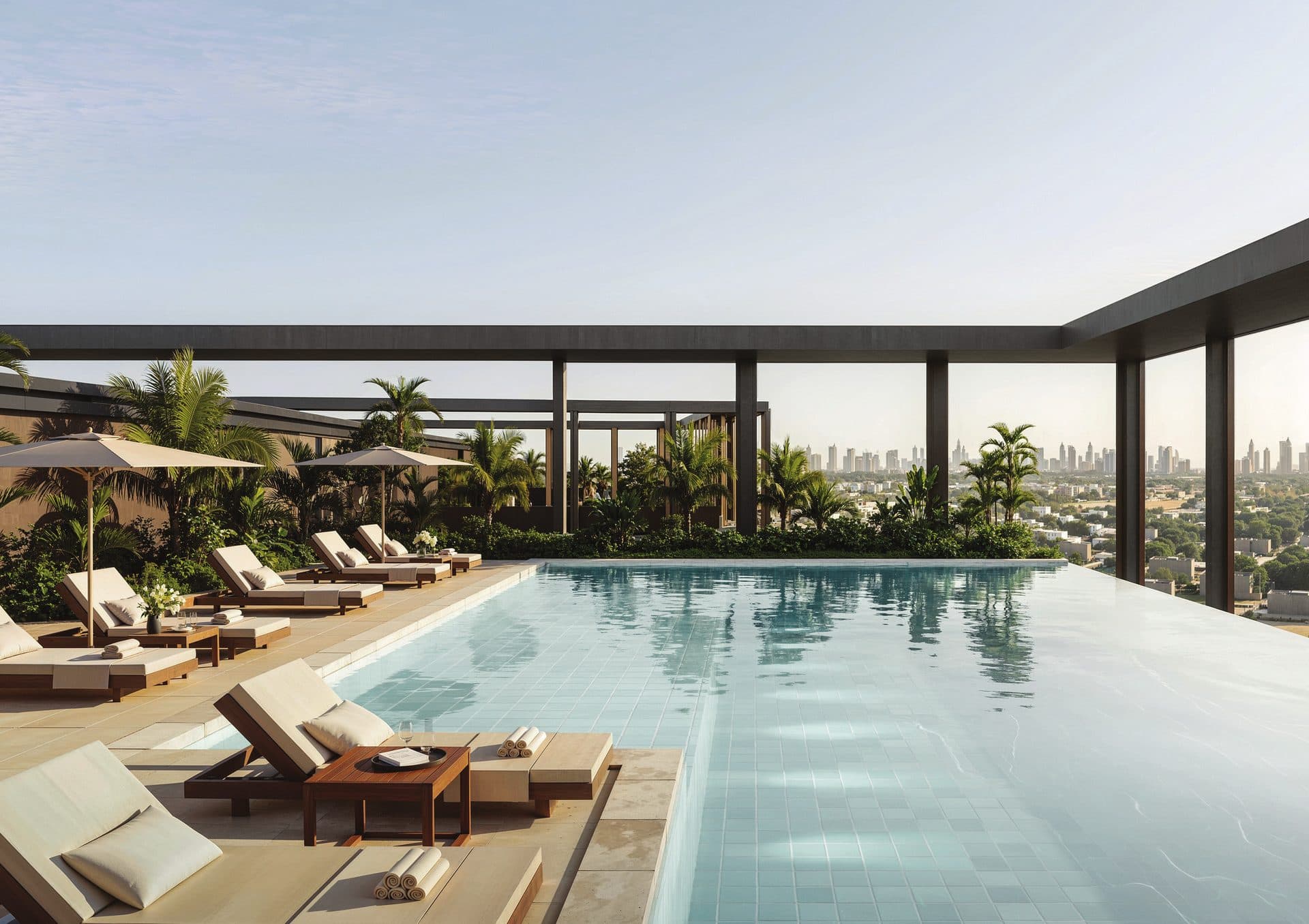 The rooftop pool